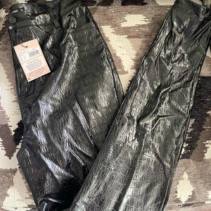 brand new faux leather croc print pants. Missguided. Size US 8